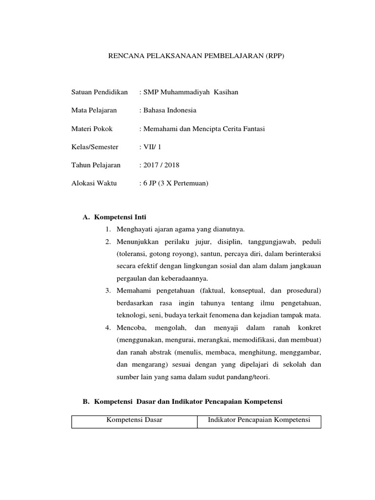 Rpp Teks Cerita Fantasi 123 Pdf
