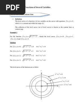 Lecture Notes Chapter 1 1 Part2 Contourlines Level Curves And 3d Graphs Pdf