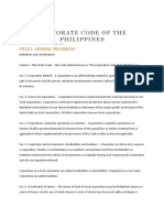 Corporate Code Definitions and Classifications