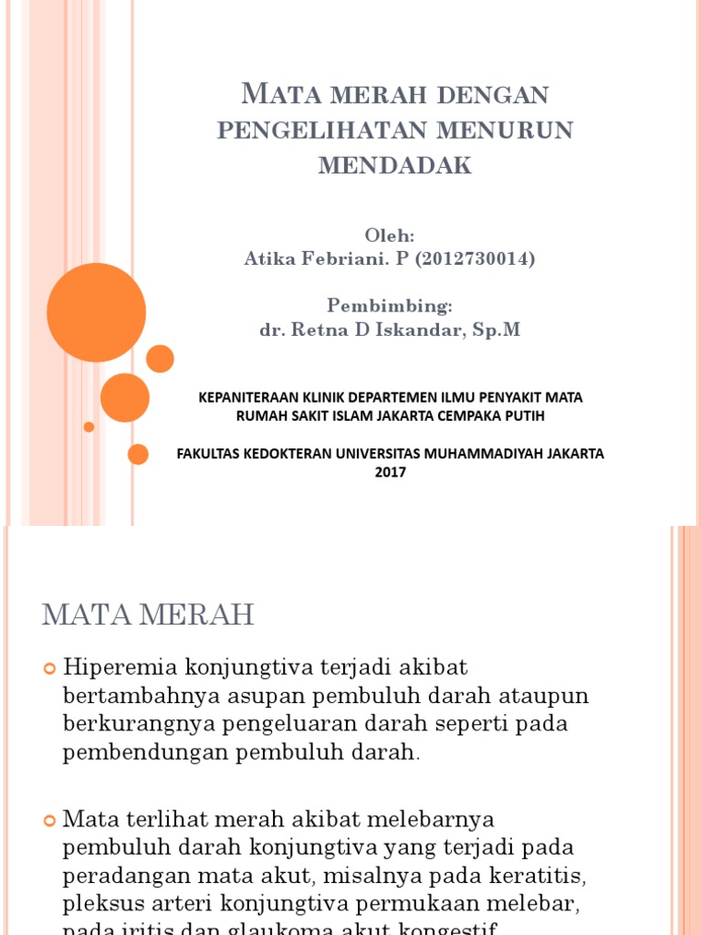 Mata Merah Dengan Pengelihatan Menurun Mendadak