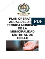 Plan Operativo Anual Del Area Tecnica Municipal - MDT
