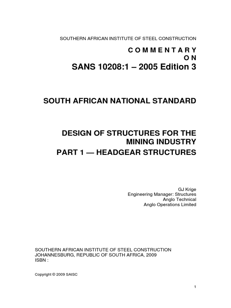 Sans 10208 Mining Structures Pdf Pdf