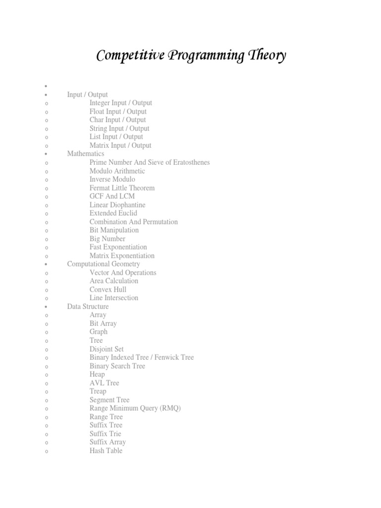 Competitive Programming Theory | PDF | Array Data Structure | Matrix ...