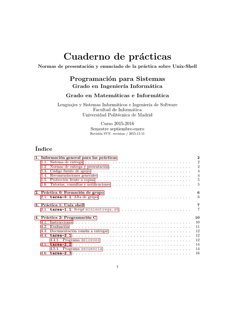 Prácticas de Unix-Shell y C en Informática | PDF | Archivo de ...