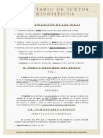 Esquema para Comentario de Textos Periodísticos PDF