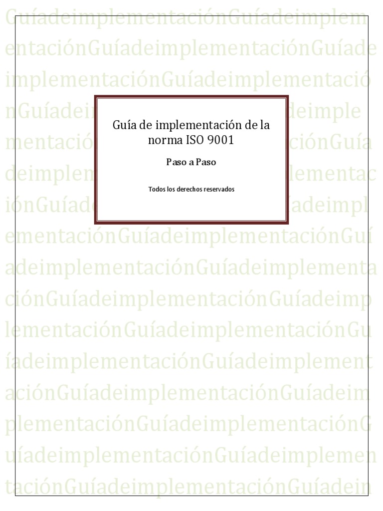 Guia de Implementacion de La Norma Iso 9001 | PDF | Gestión de la ...