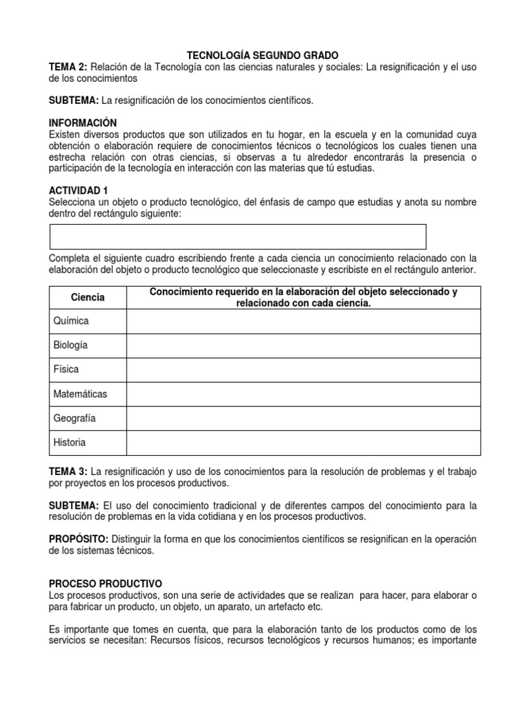 Bloque 1 Actividades Segundo Grado Pdf Ciencia Y Tecnología Science