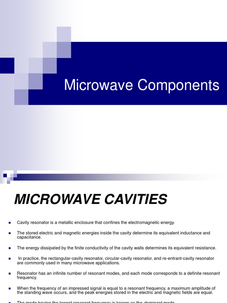 Microwave Cavity Resonator PDF Resonance Normal Mode