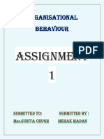 Organisational Behaviour: Assignment 1