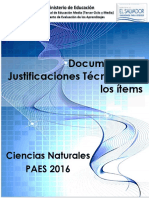 Justificaciones Ciencias PAES 2016 PDF