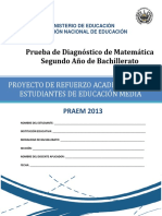 Prueba de Diagnóstico de Matemática Segundo Año de Bachillerato - 2013 PDF