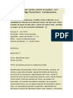 Actos Contra Pudor - Terminacion Anticipada - Sentencia 1 Año