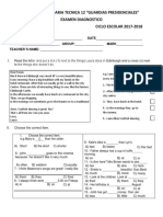 Examen Diagnostico Segundo Ciclo Escolar 2017-2018