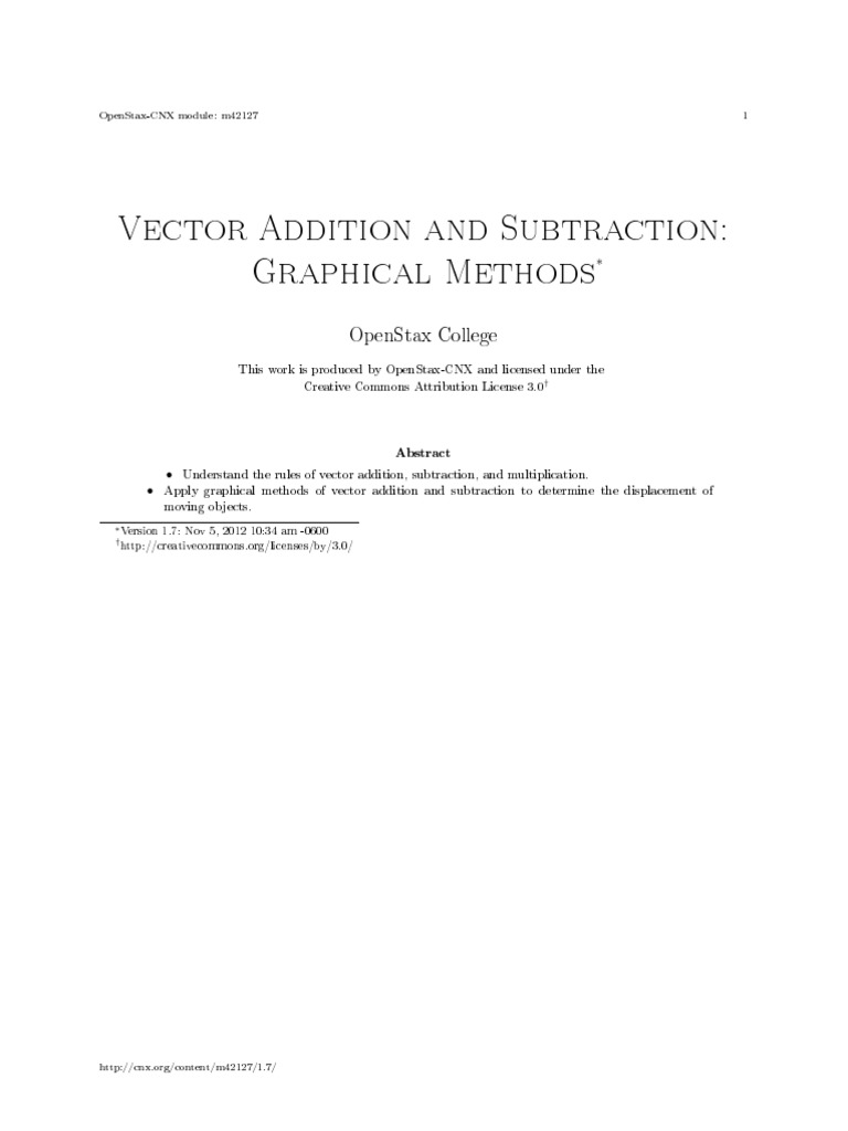 Vector Addition and Subtraction Graphical Methods 7 PDF | PDF | Norm ...