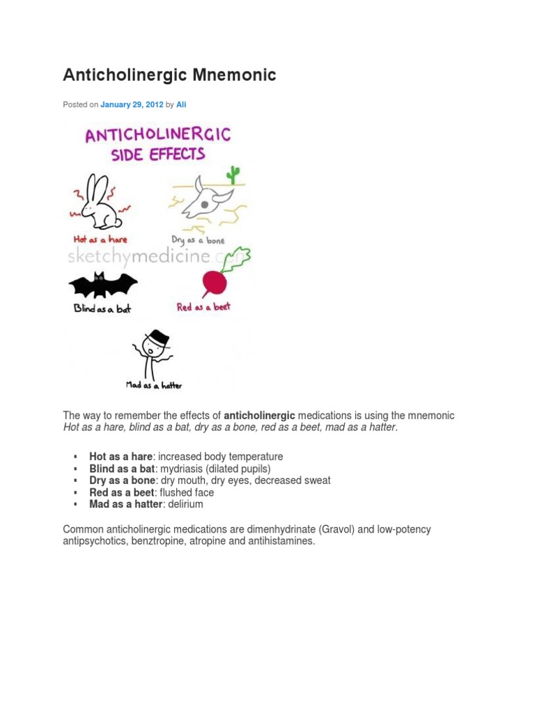 Anticholinergic Mnemonic