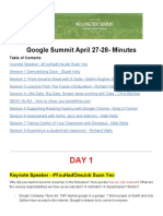 Google Summit - Wellington 27-28 April - Minutes