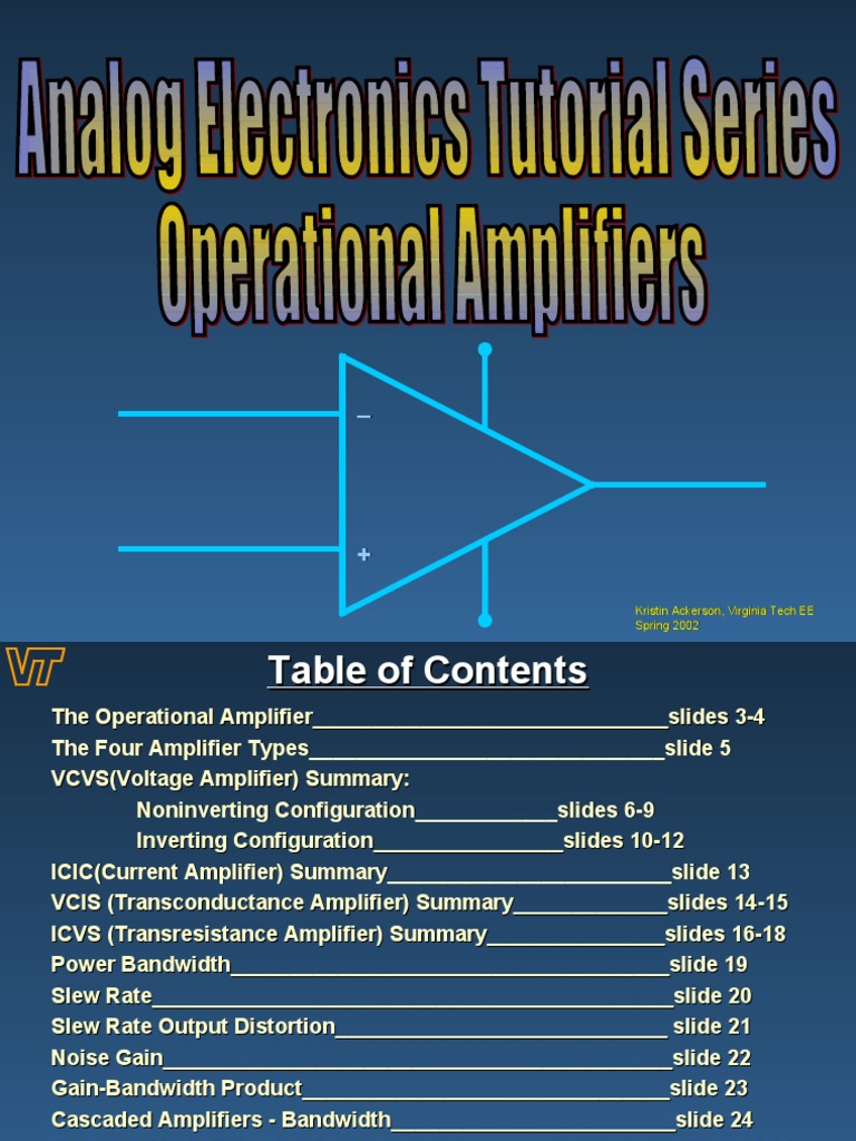 Operational Amplifier Overview and Types | PDF | Operational Amplifier ...
