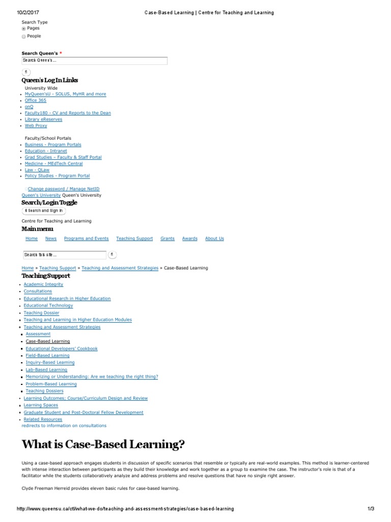 Case-Based Learning Guide | PDF | Learning | Case Study