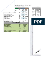 Gasifier Design Spreadsheet (Rice Husk) : Calculations