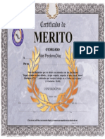 Certificado de Mérito Cristiano