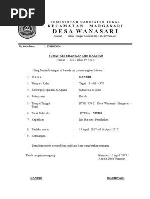 Surat Keterangan Ijin Hajatan Pdf