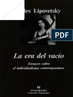 La Era Del Vacío, Gilles Lipovetsky PDF