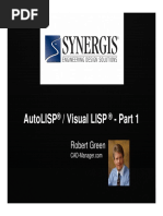 Autolisp / Visual Lisp - Part 1 Autolisp / Visual Lisp: Robert Green