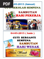 Cuti Hari Pekerja Dan Hari Wesak