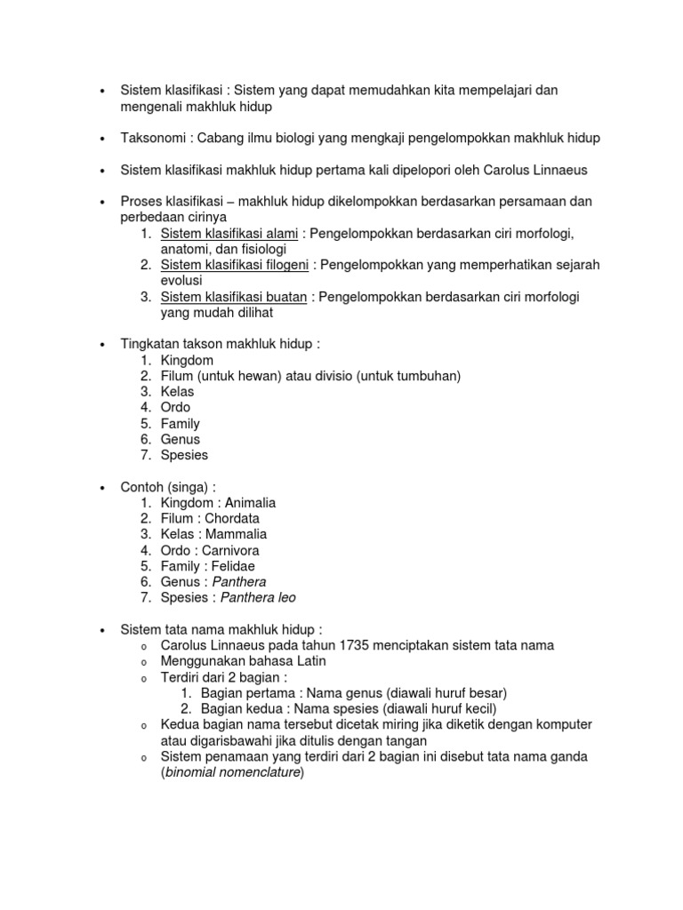 Sistem Klasifikasi