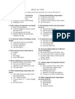 MCQ on CPR - Multiple Choice Questions on Cardiopulmonary Resuscitation