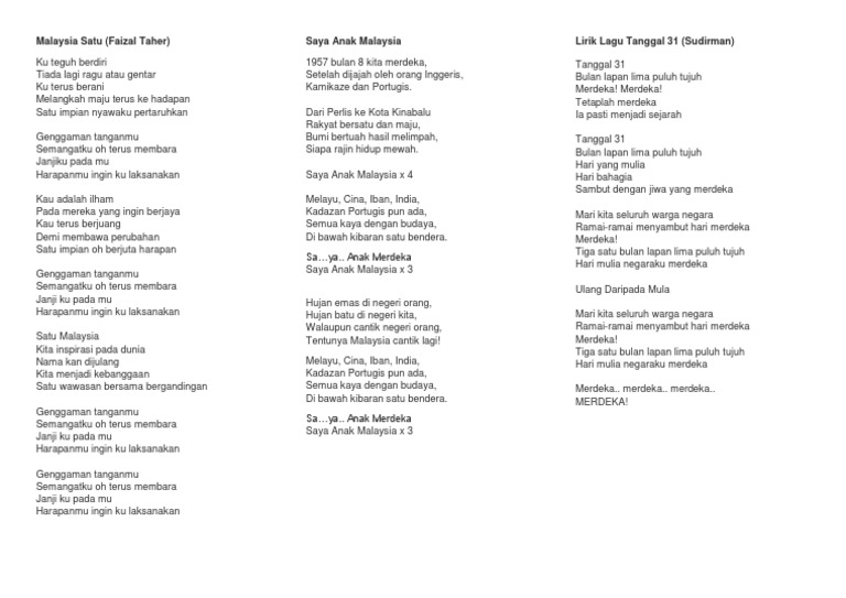 Lirik Lagu Patriotik Pdf