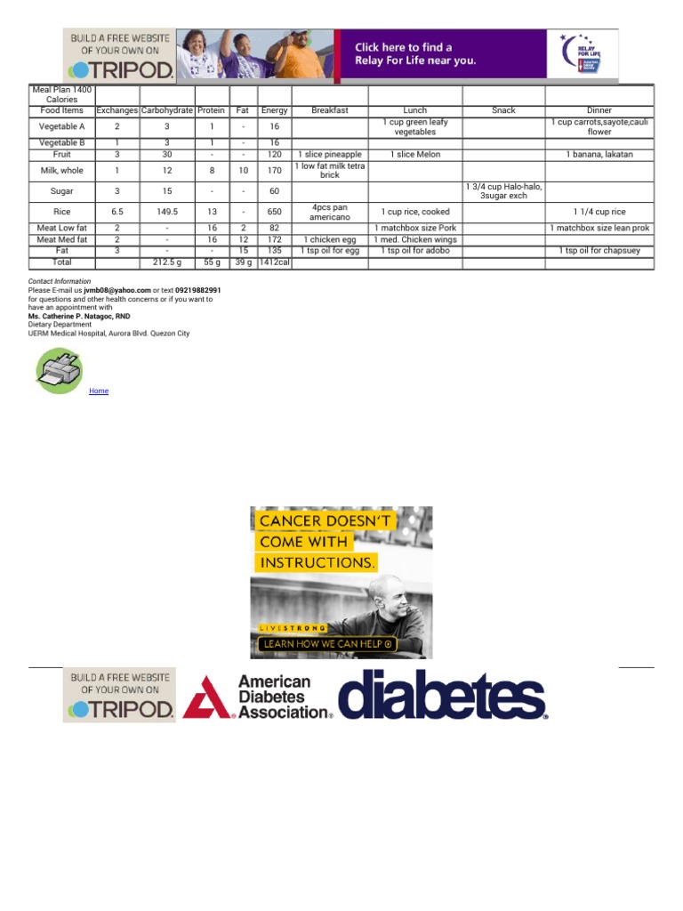 Online Food Exchange and Meal Planning For Filipinos PDF Meal Foods