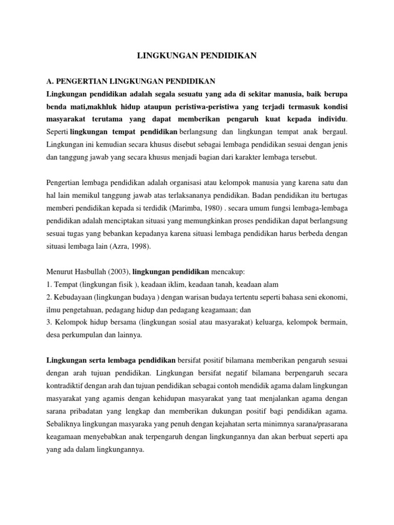 Lingkungan Pendidikan
