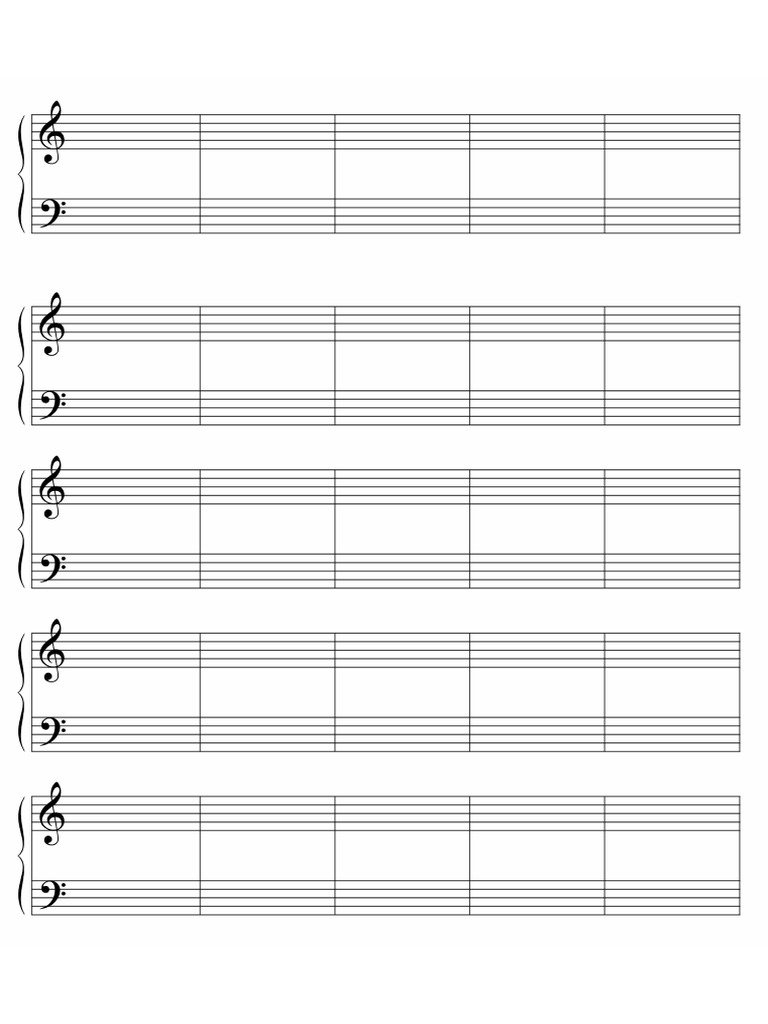 Staff Paper Grand Staff With Clefs 5 Bars2 PDF