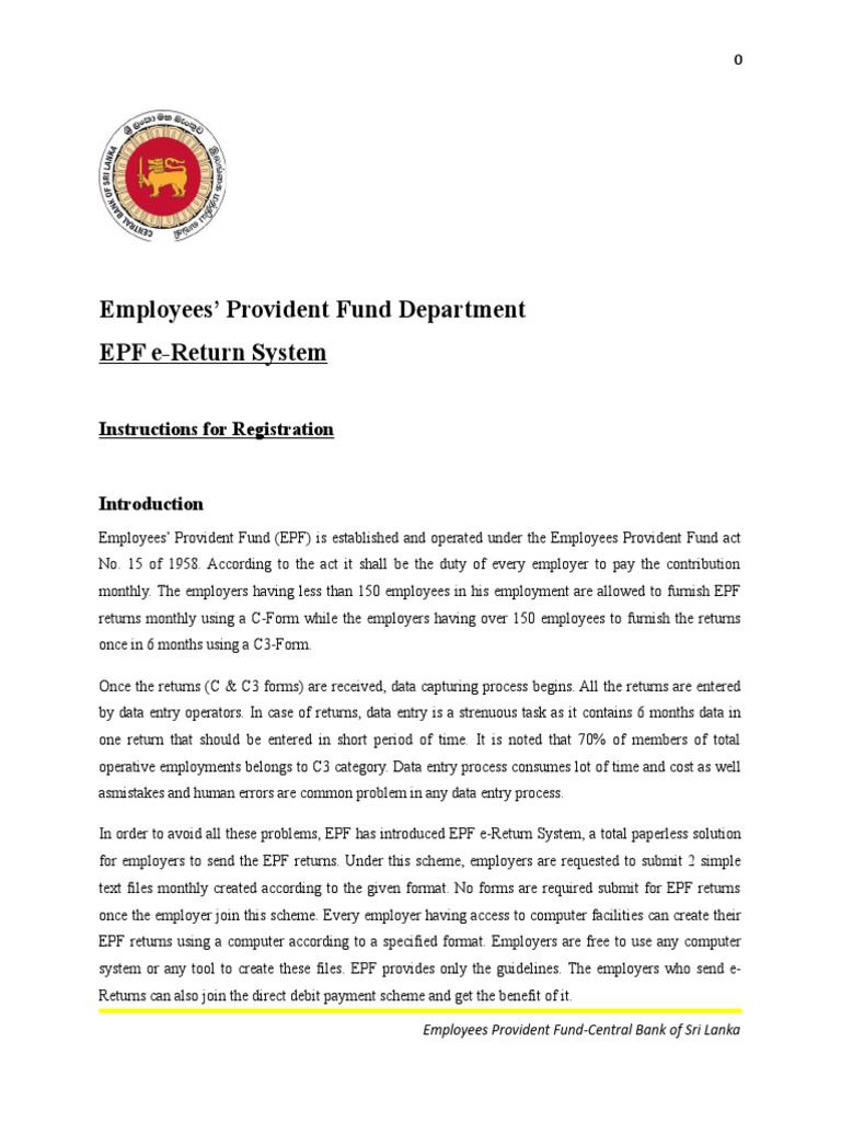 EPF e-Return System Guidelines | PDF | Ascii | Text File