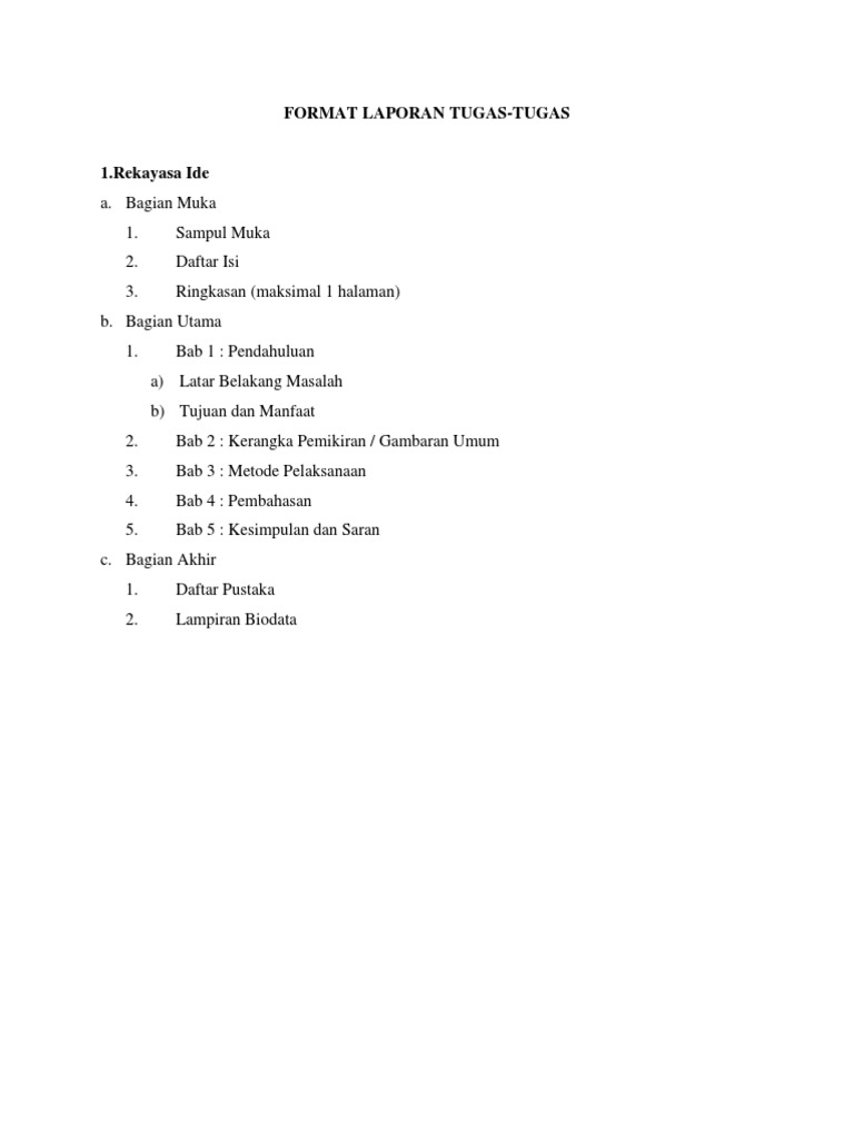 Format Laporan Tugas