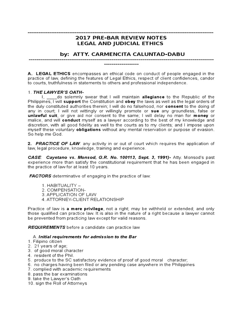 Pre Bar Legal Jud Ethics PDF Notary Public Lawyer