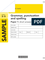 2013 Sample KS2 English Level 3 5 Grammar Punctuation and Spelling Paper1 Short Answer Questions PDF