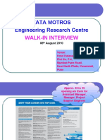 Tata Motros Engineering Research Centre: Walk-In Interview