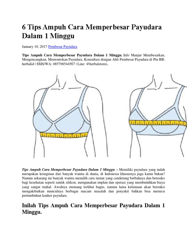 6 Tips Ampuh Cara Memperbesar Payudara Dalam 1 Minggu Pdf