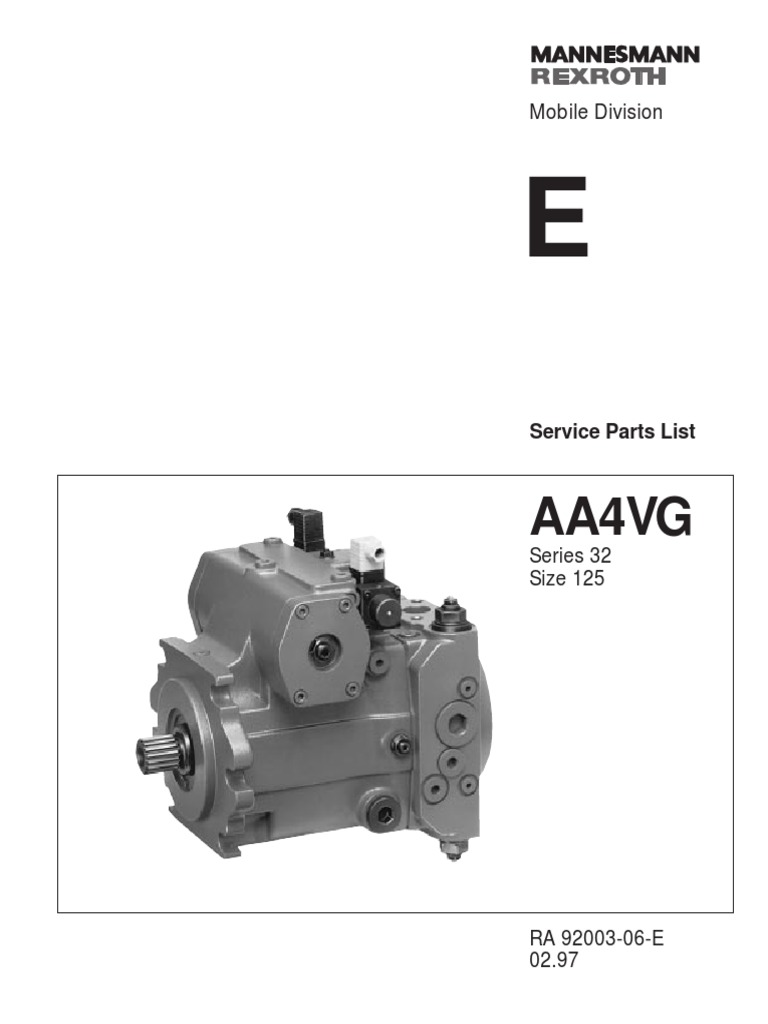 A4vg 32 Series Size 125 Service Parts List Electrical Connector Machines