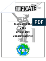 Took Part in The VBS Cricket Day. Congratulations !