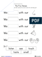 5 Senses Body Parts PDF