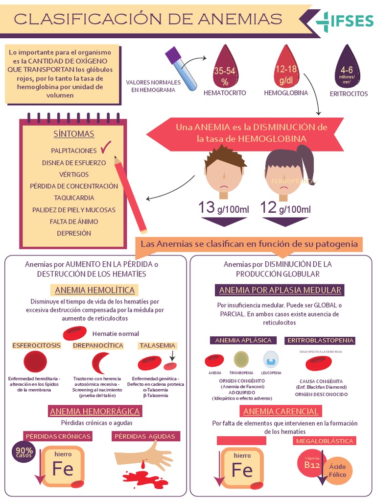 Clasificación de Anemias y Tipos | PDF | Anemia | Glóbulo rojo