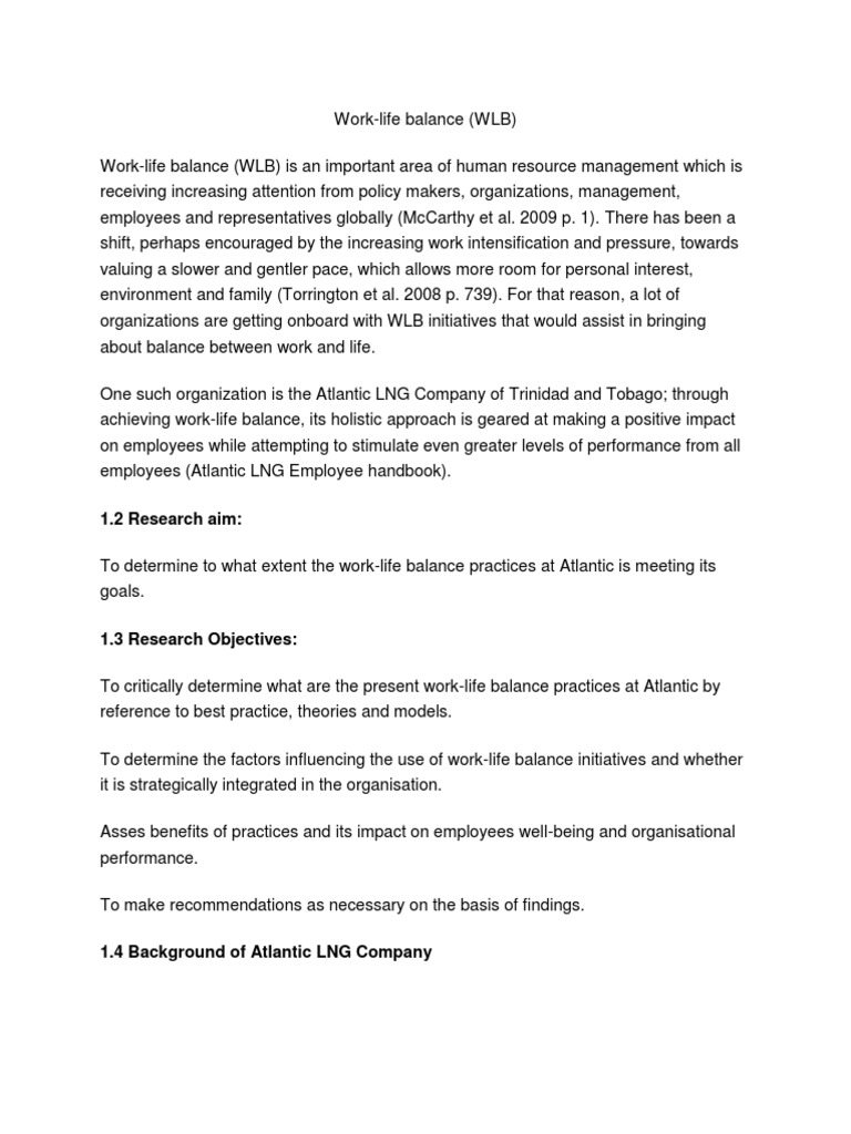 Work-Life Balance (WLB) | PDF | Work–Life Balance | Employment