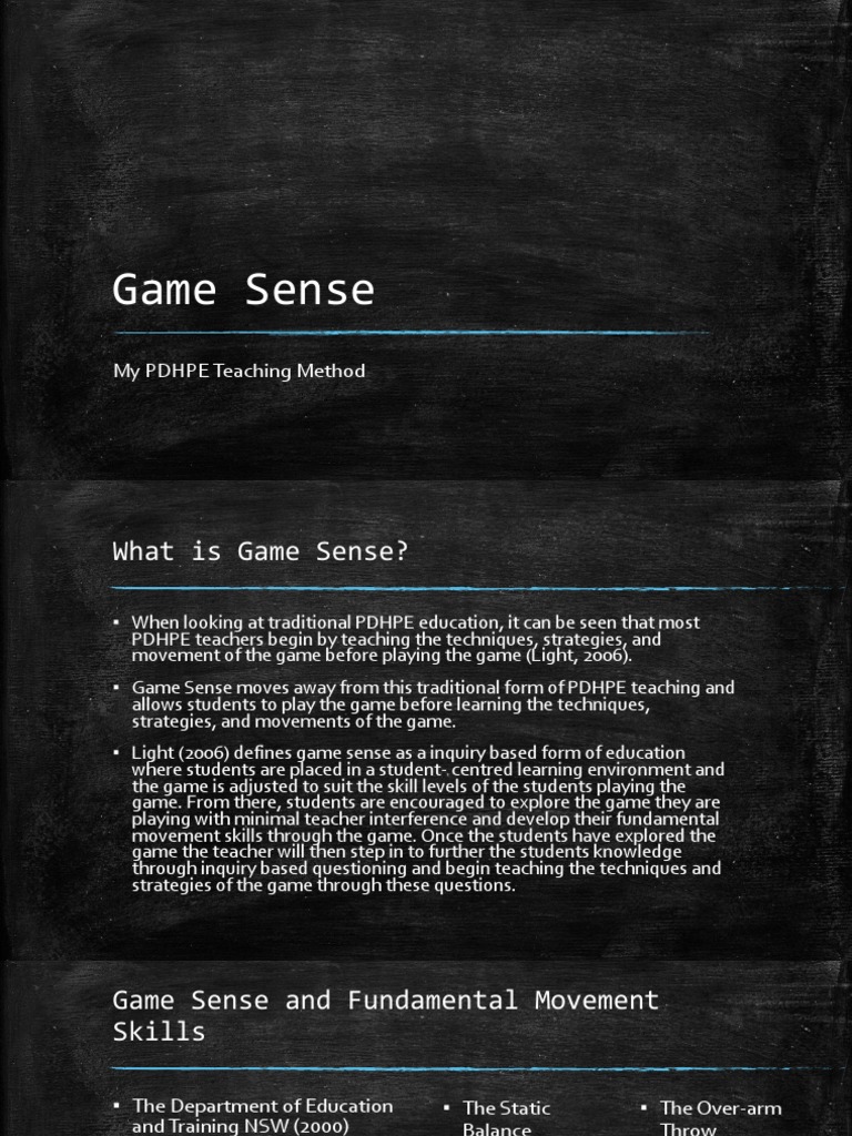 Game Sense PDF Teaching Method Teachers