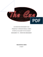 An Operations Management Plan Presented To Prfessor Manuel Ocampo in Partial Fulfillment For The Subject Management 187 - Operations Management