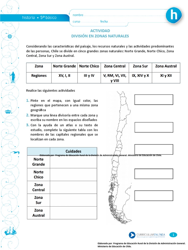5° Zonas Naturales de Chile | PDF
