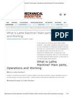 What Is Lathe Machine - Main Parts, Operations and Working - Mechanical Booster - pdf1