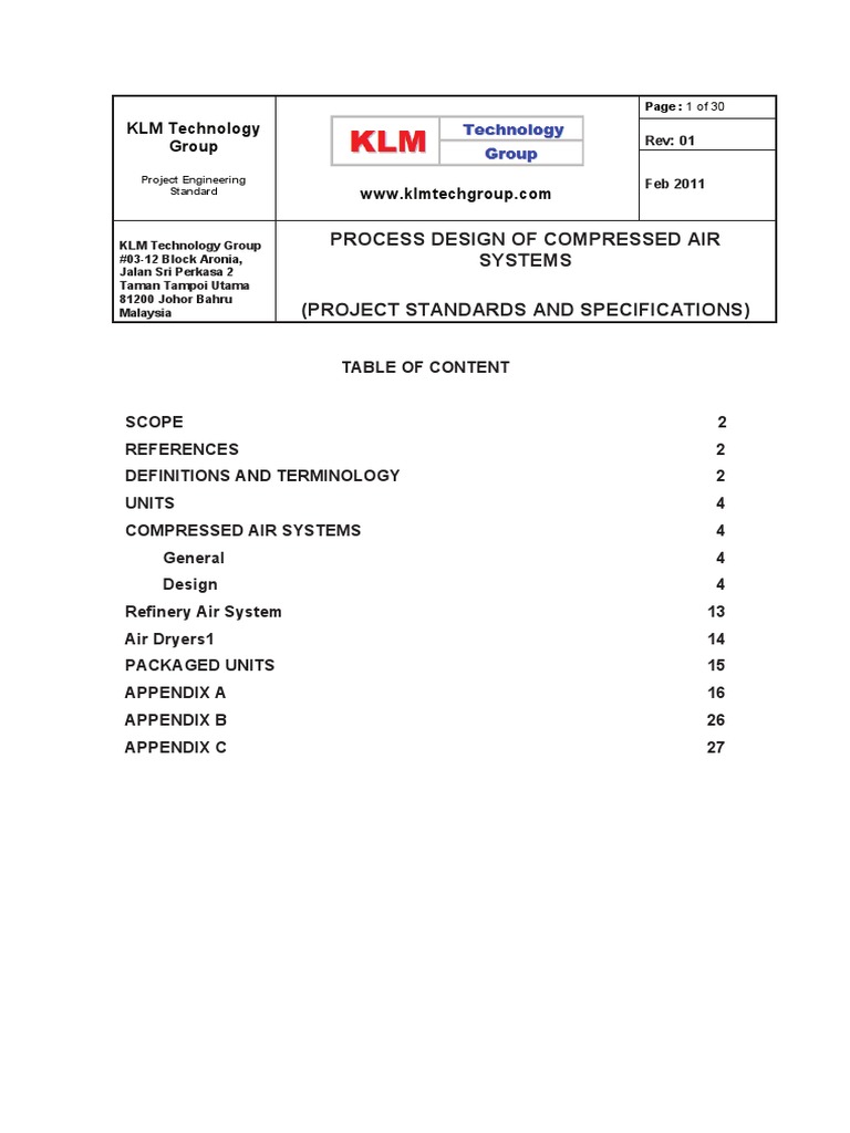 Compressed Air Systems Design Standards | PDF | Humidity | Gas Compressor